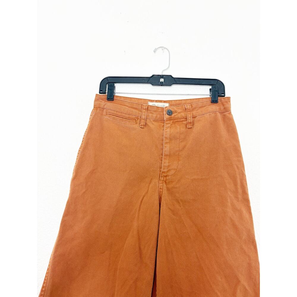 Madewell Emmett Wide Leg Crop Pants Size 26 Burnt Sienna Stretch Bohemian - Picture 4 of 13